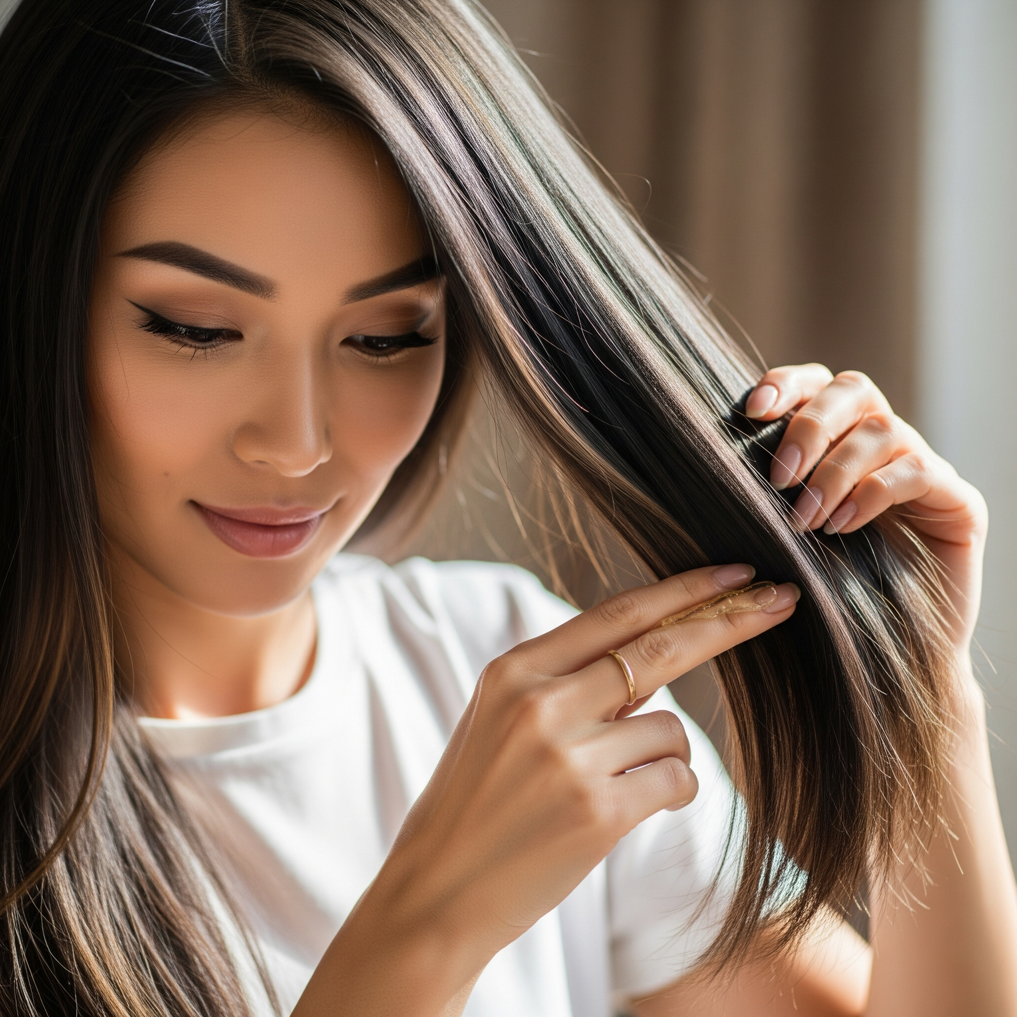 Woman with healthy, shiny hair