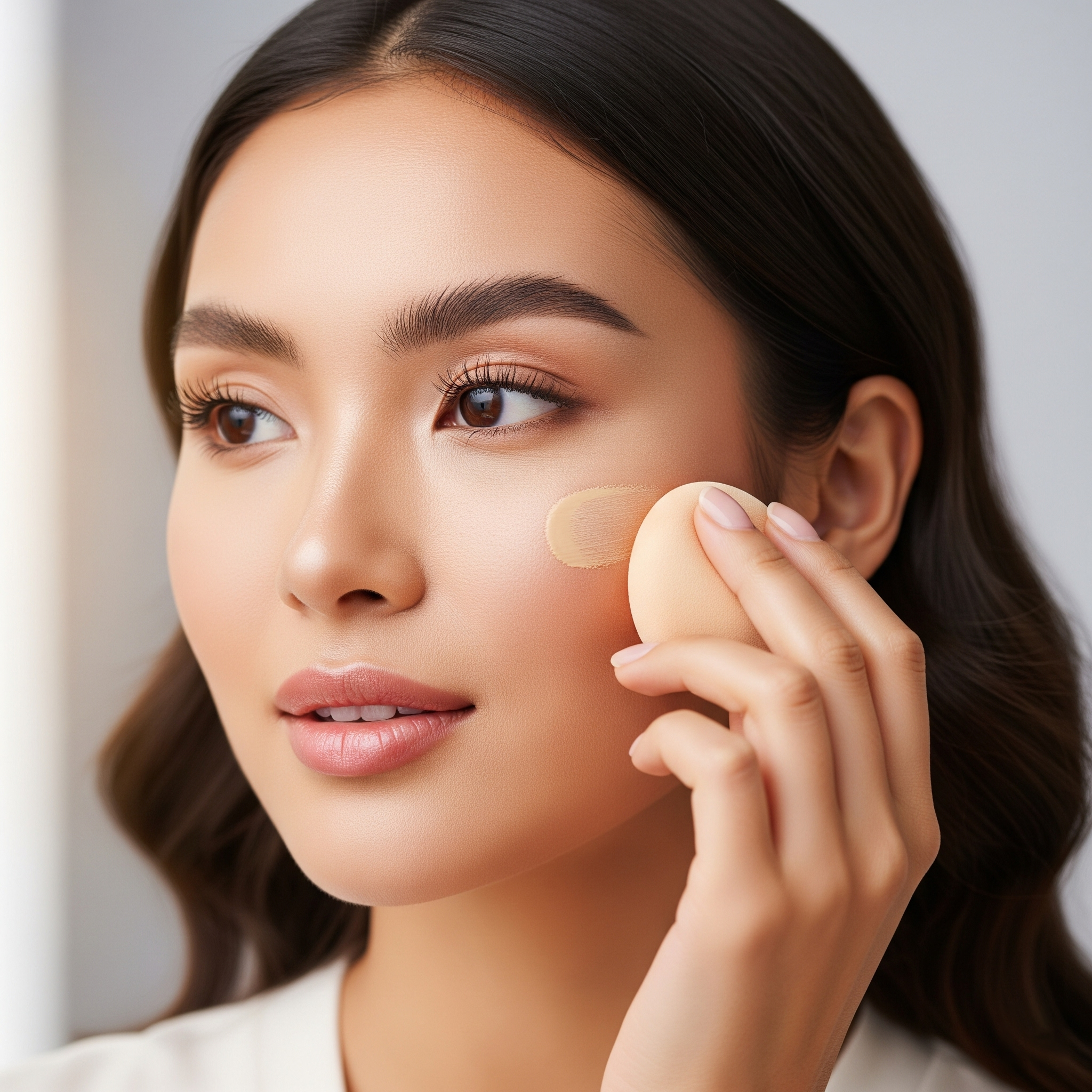 Woman with flawless makeup